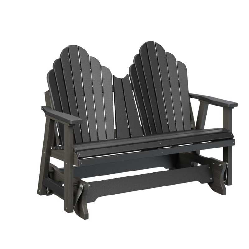 Cozi Back Double Glider - Black + Wood Grain Dark Gray