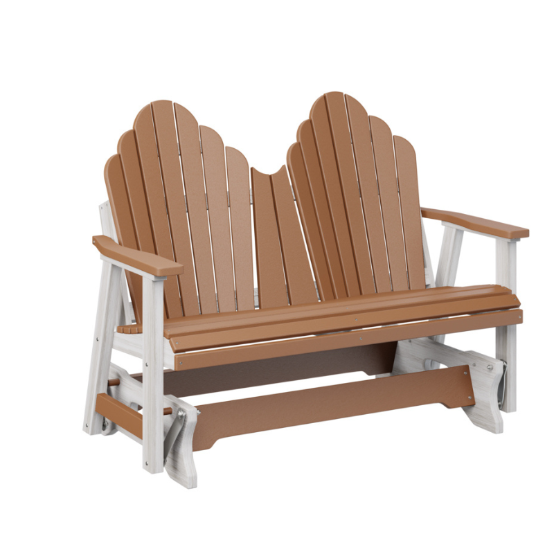 Cozi Back Double Glider - Cedar +Wood Grain Seashell