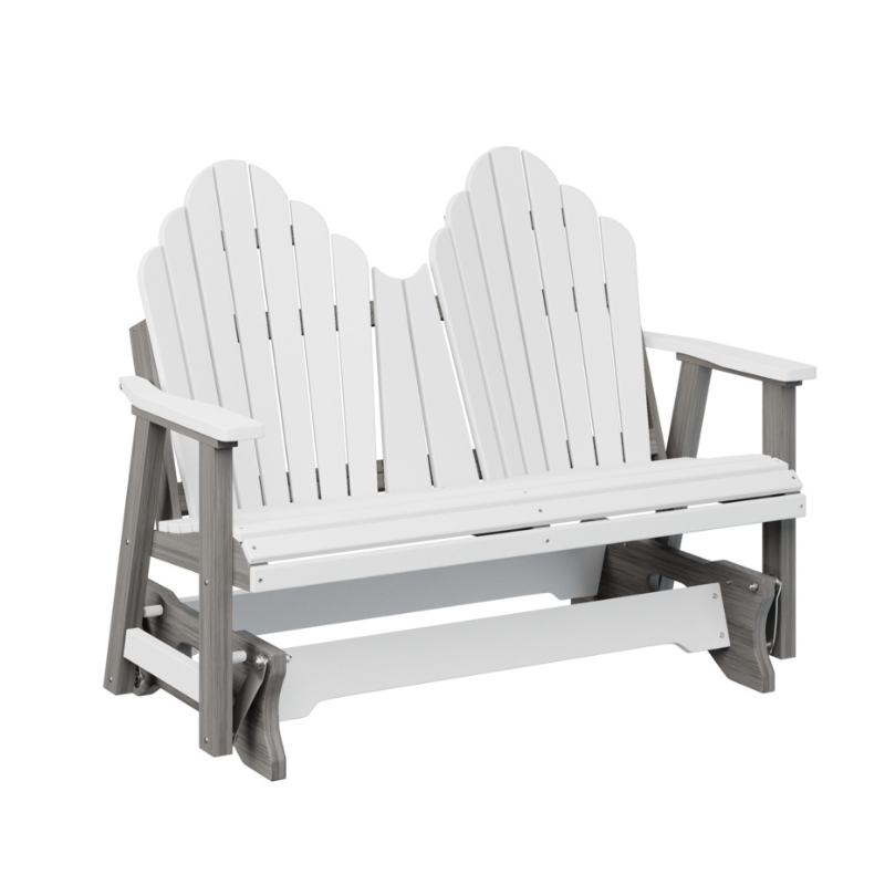 Cozi Back Double Glider - White + Driftwood Gray1