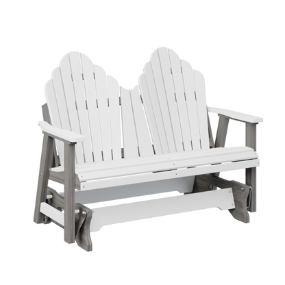 Cozi Back Double Glider - White + Driftwood Gray1