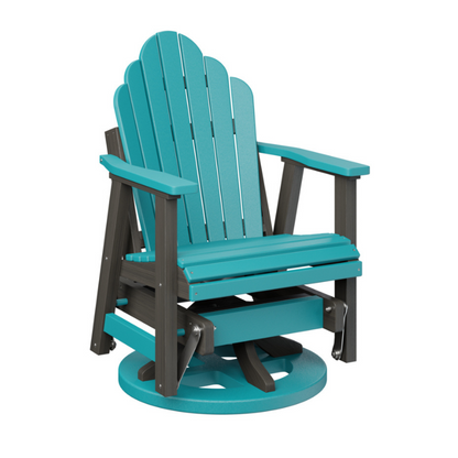 Cozi Back Swivel Glider - Aruba + Wood Grain Dark Gray
