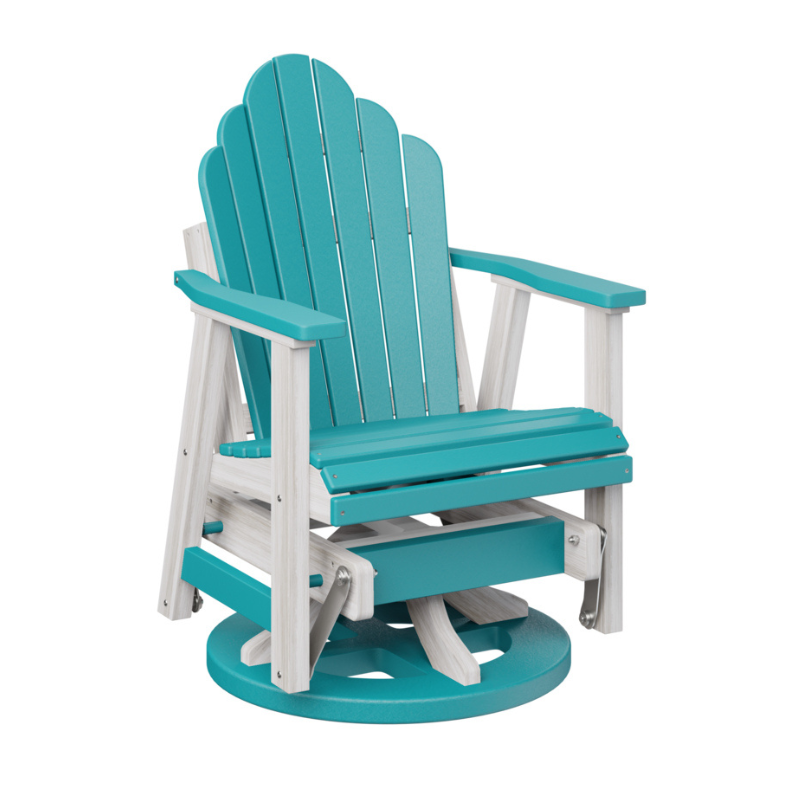 Cozi Back Swivel Glider - Aruba + Wood Grain Seashell
