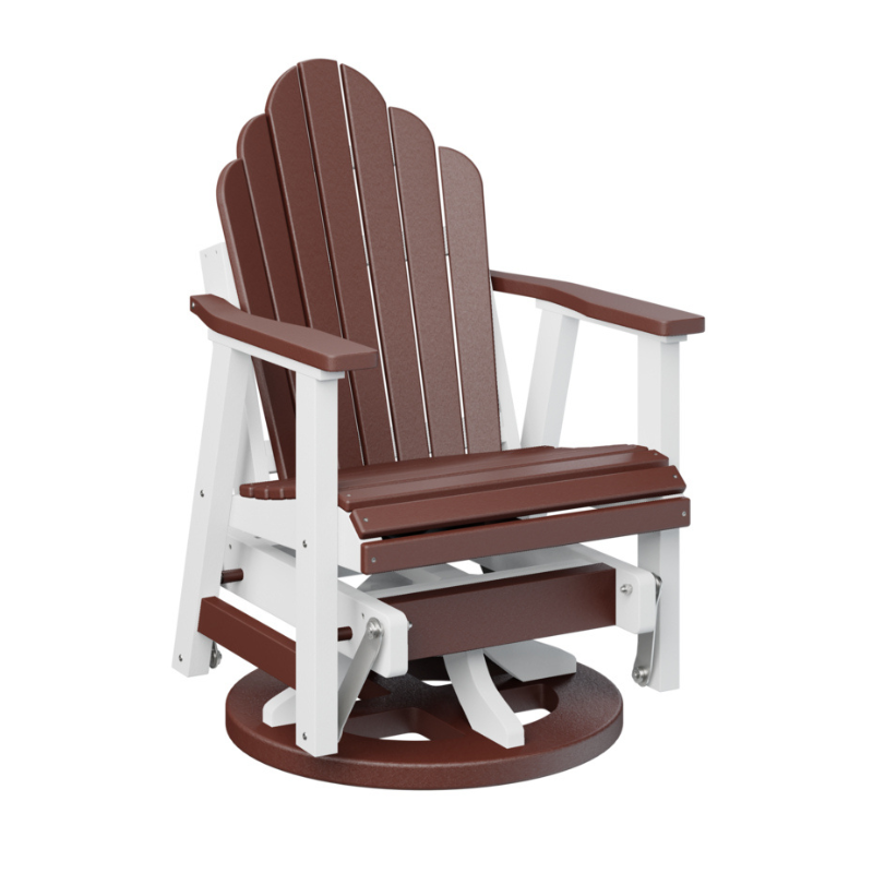 Cozi Back Swivel Glider - Burgundy + White