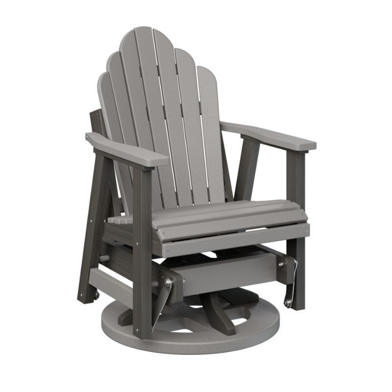 Cozi Back Swivel Glider - Light Gray + Wood Grain Dark Gray