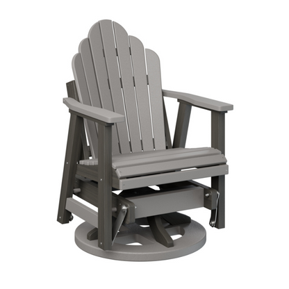 Cozi Back Swivel Glider - Light Gray + Wood Grain Dark Gray