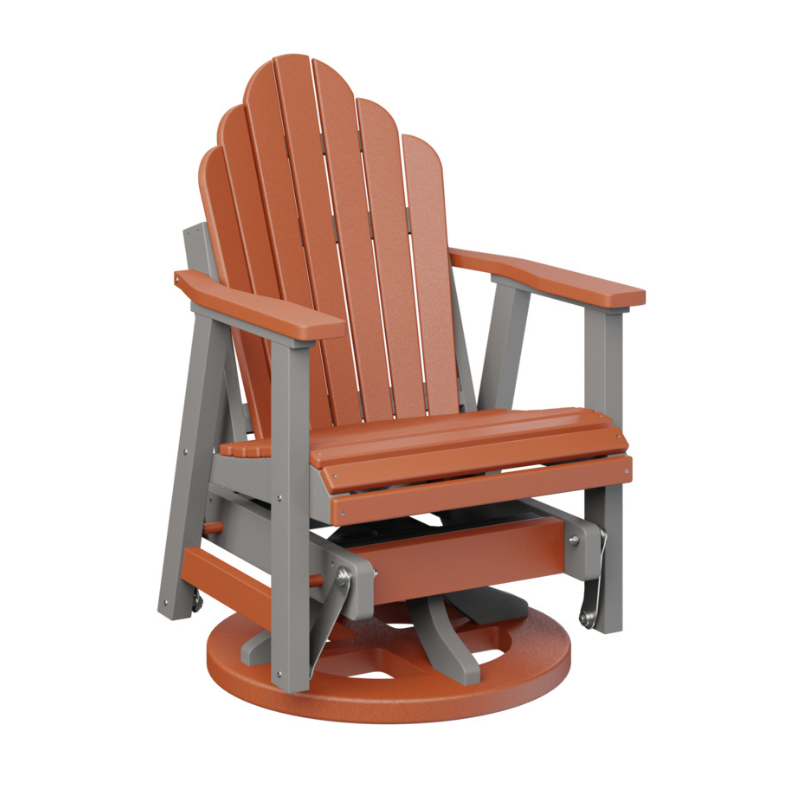 Cozi Back Swivel Glider - Mango Orange + Light Gray