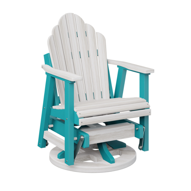 Cozi Back Swivel Glider - White + Aruba