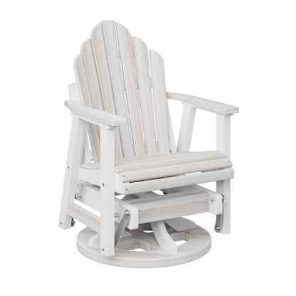 Cozi Back Swivel Glider - Wood Grain Seashell + White