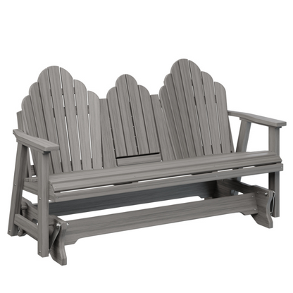 Cozi Back Three Seat Glider with Console - Driftwood Gray
