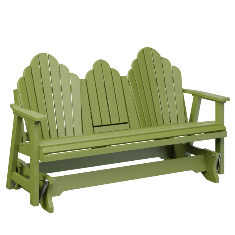 Cozi Back Three Seat Glider with Console - Kiwi Green