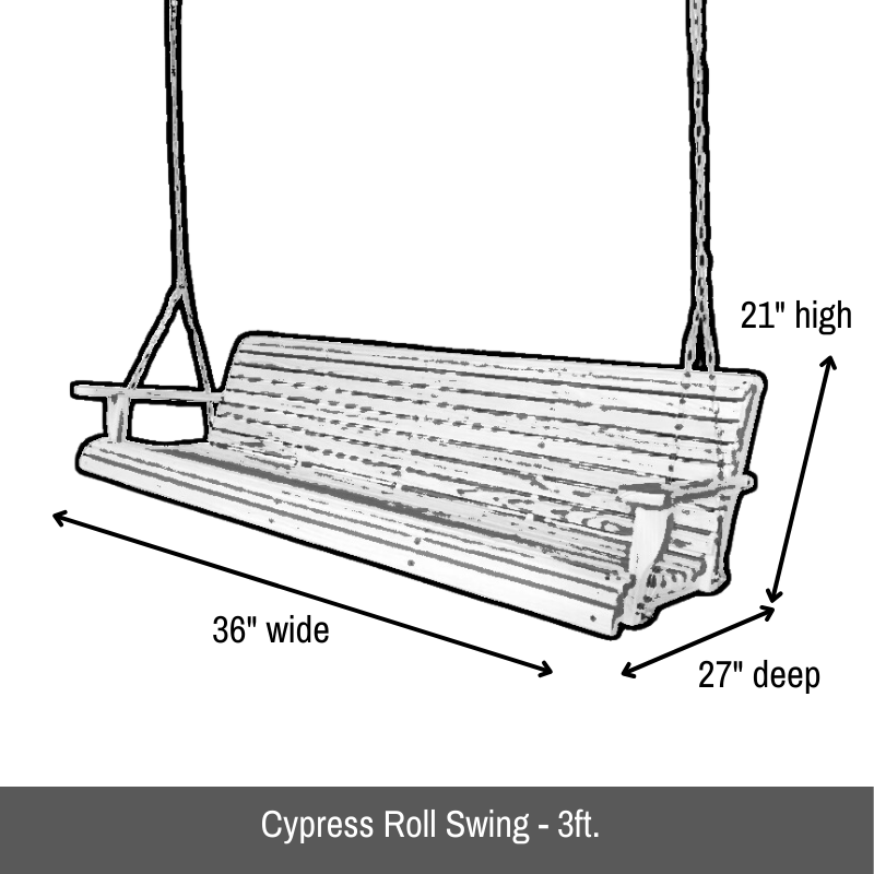 Cypress Roll Swing - Easy Breezy Porch Swings