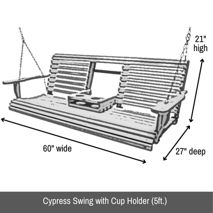 Cypress Swing with Cup Holder by Louisiana Cypress