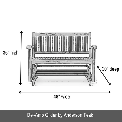 Del-Amo Teak Glider - Easy Breezy Porch Swings