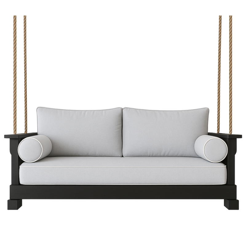 Deluxe Swing Bed Cushion Package for Full-Size Hanging Daybed - Sailcloth Seagull