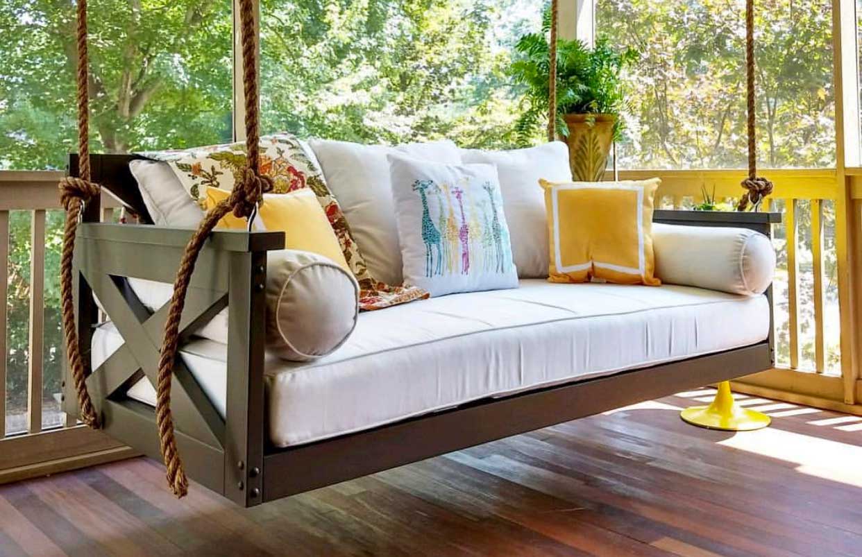 Edisto Swing Bed Dark Walnut