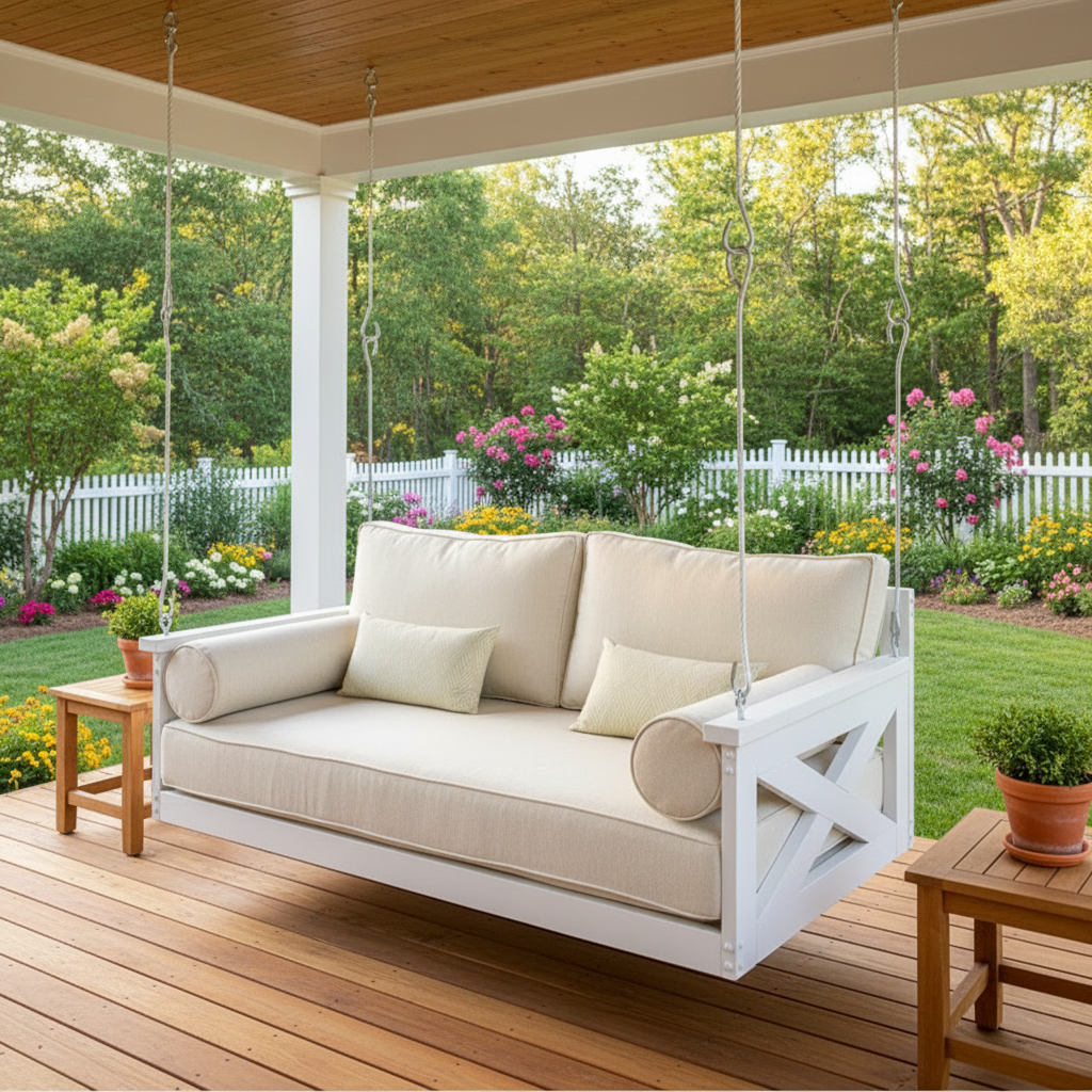 Edisto_Swing_Bed_Pure_White_Queen_Swing_Beds_Spacious_Lounge-Style_Comfort_for_Your_Porch