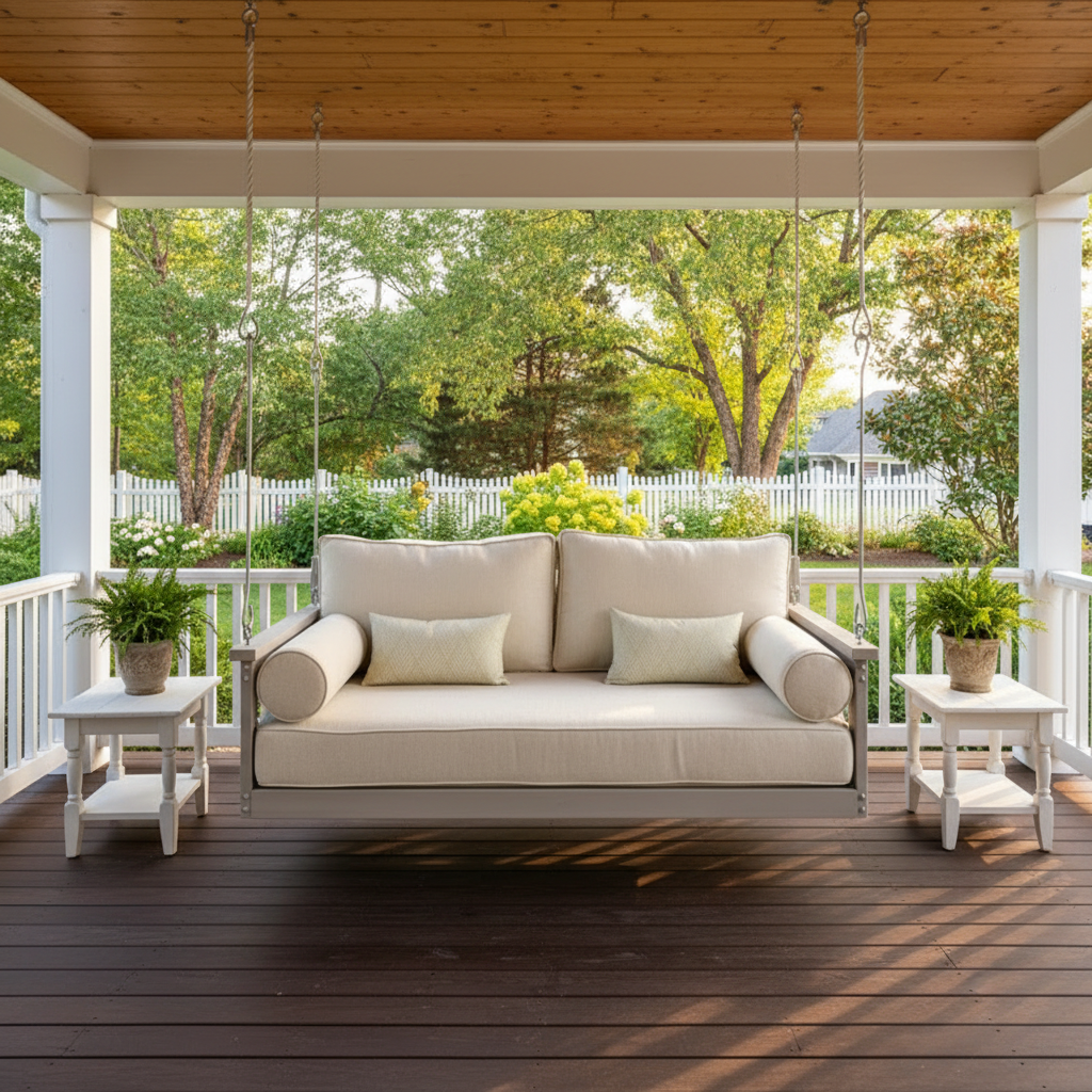 Edisto_Swing_Bed_Pure_White_Wood_Swing_Beds_Classic_Hardwood_Comfort_for_Outdoor_Lounging