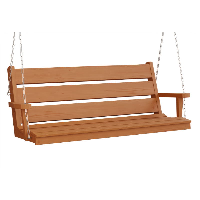 Ellwood Spruce Porch Swing - Cedar Stain