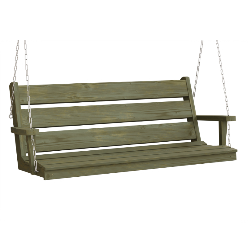 Ellwood Spruce Porch Swing - Linden Leaf Stain