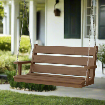 Ellwood Spruce Porch Swing - Mushroom Stain