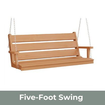 Ellwood Spruce Porch Swing - Natural Stain1