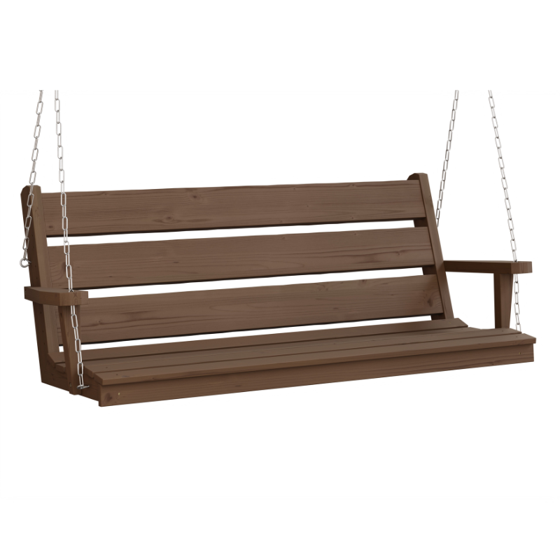 Ellwood Spruce Porch Swing - Walnut stain