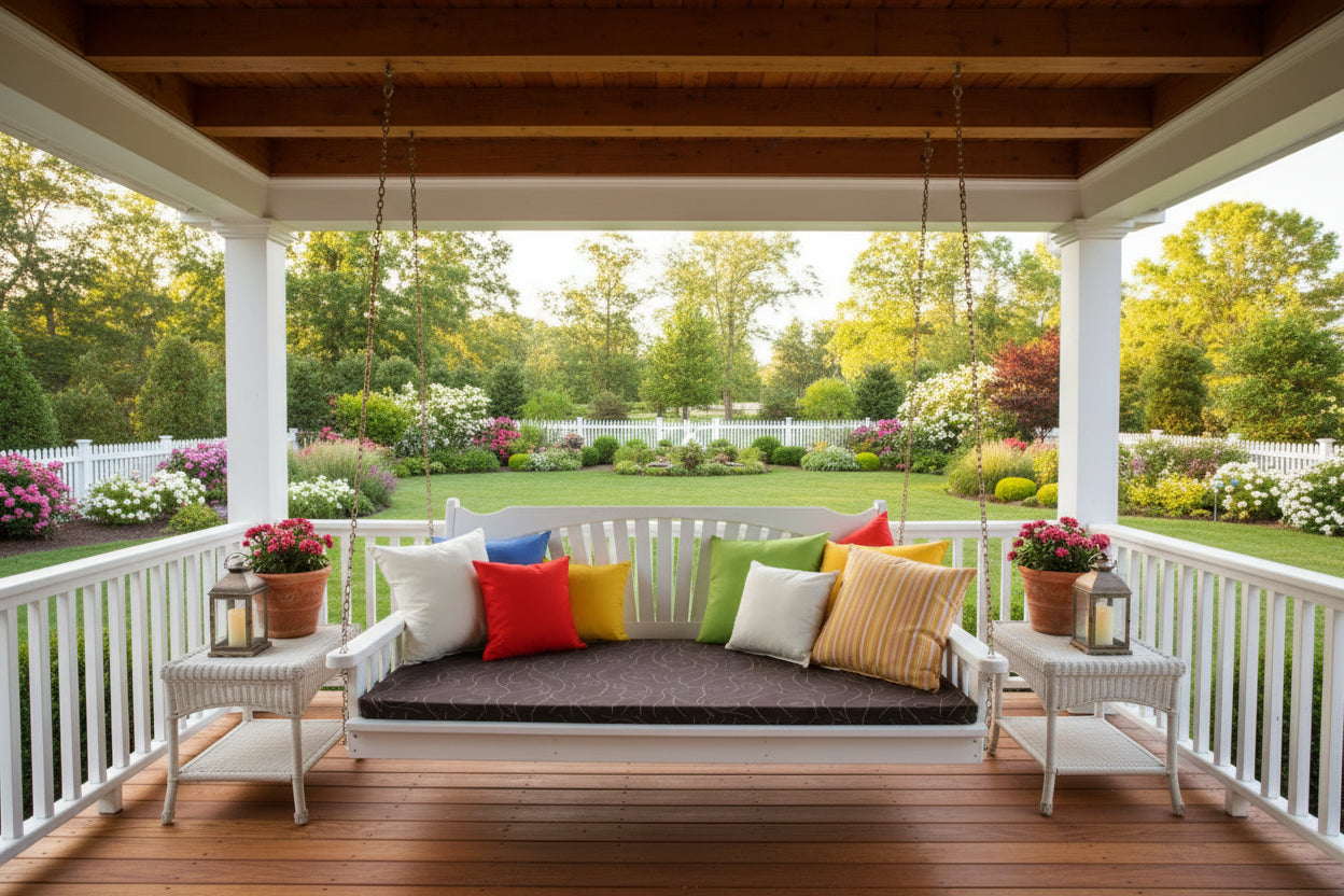 FanbackSwingbed-WhitewItems1002SwingbedCushion_1011_1018Pillows-_Heavy-Duty_Swing_Beds_Built_for_Strength_Comfort