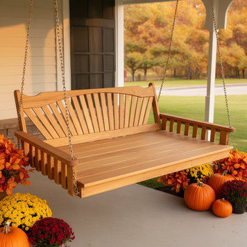 Fanback Pine Swing Bed White Paint