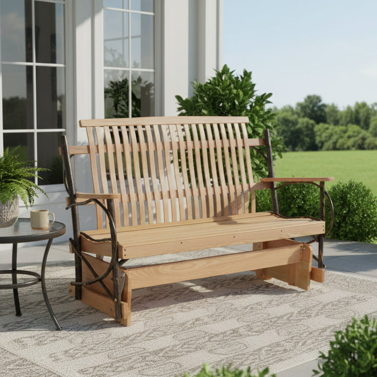 Hickory Porch Glider - Easy Breezy Porch Swings
