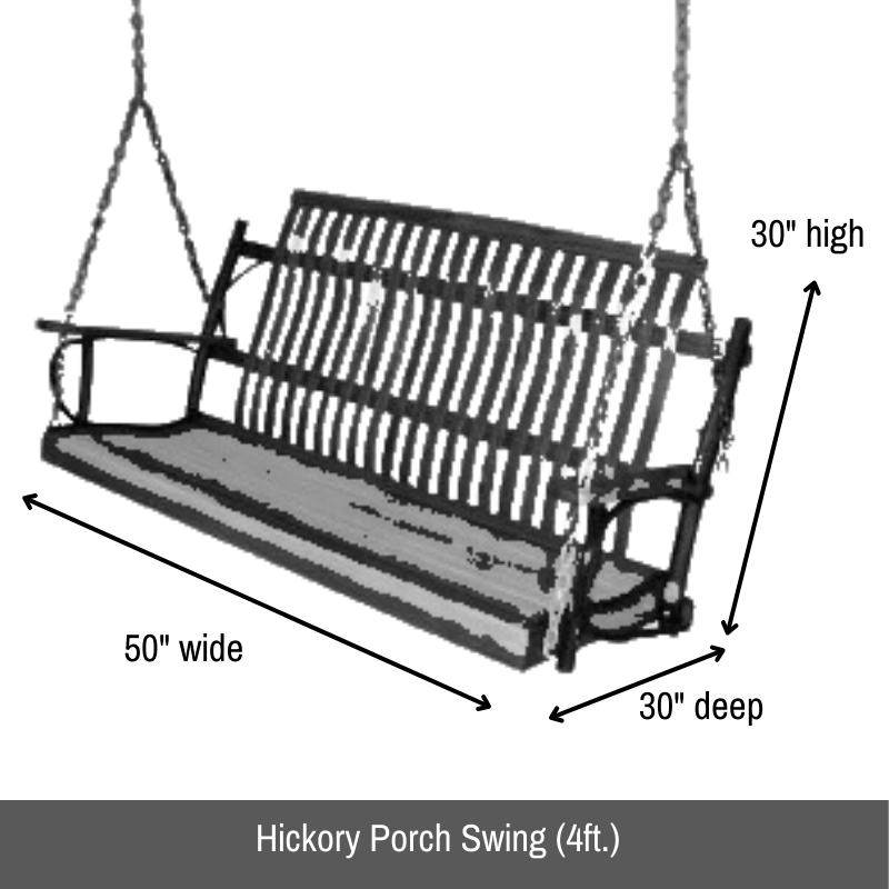 Hickory Porch Swing - Easy Breezy Porch Swings