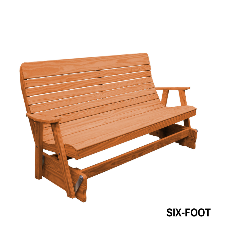 Highback Pressure Treated Porch Glider - Cedar Stain 6 ft