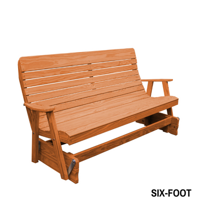 Highback Pressure Treated Porch Glider - Cedar Stain 6 ft