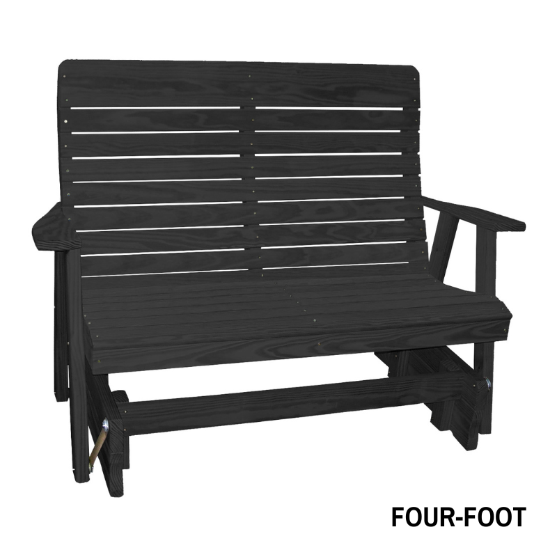 Highback Pressure Treated Porch Glider - Charcoal 4 ft