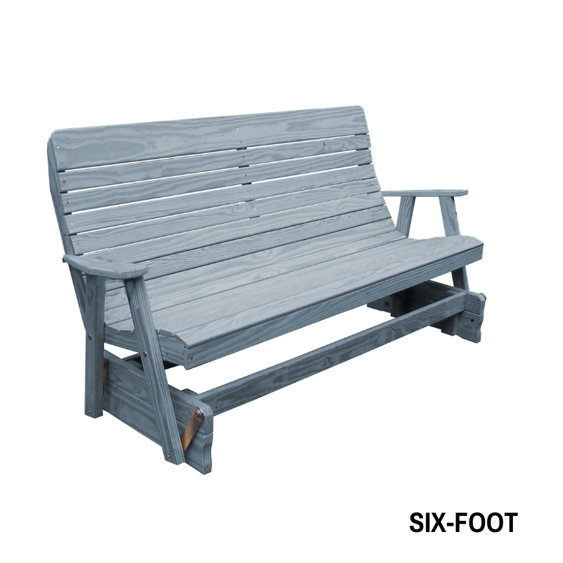Highback Pressure Treated Porch Glider - Gray Stain 6 ft