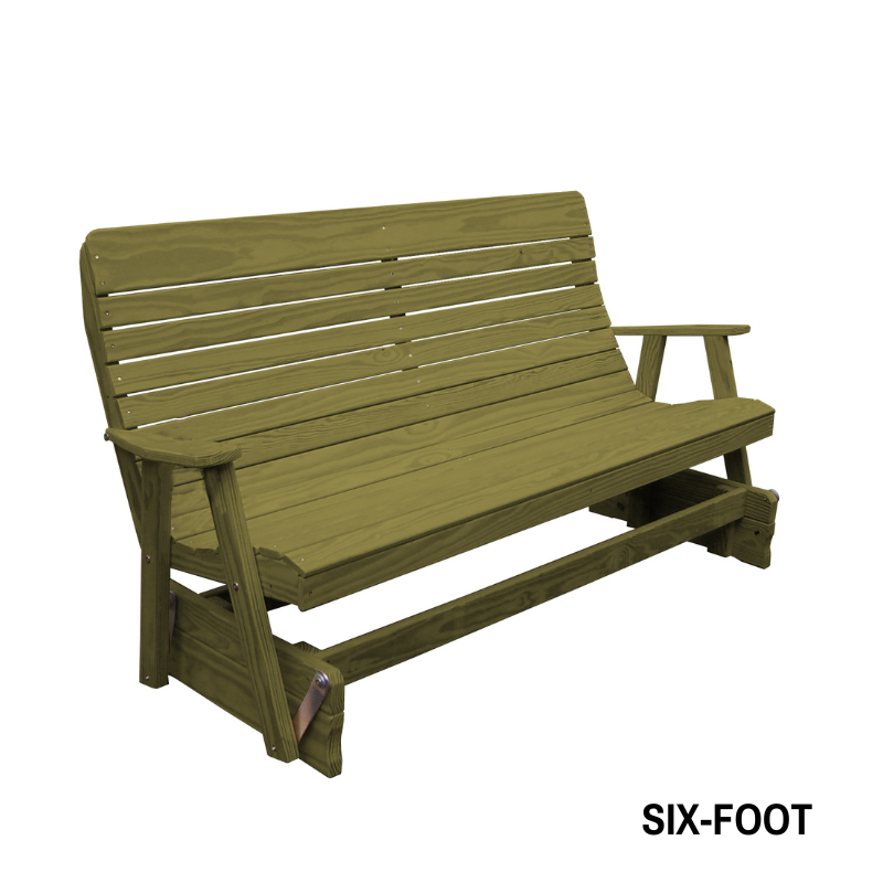 Highback Pressure Treated Porch Glider - Linden Leaf Stain 6 ft