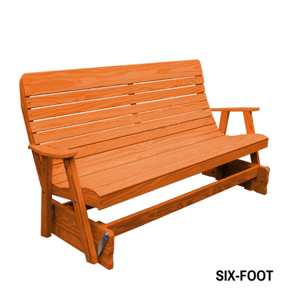 Highback Pressure Treated Porch Glider - Redwood Stain 6 ft