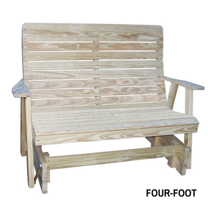 Highback Pressure Treated Porch Glider - Unstained 4 ft