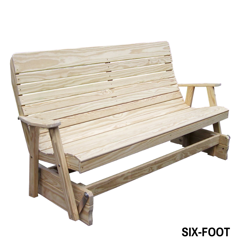 Highback Pressure Treated Porch Glider - Unstained 6 ft