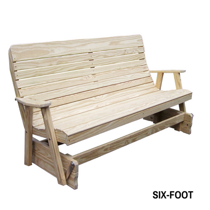 Highback Pressure Treated Porch Glider - Unstained 6 ft