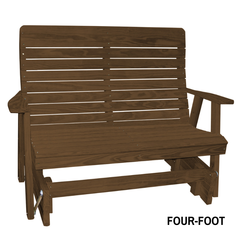 Highback Pressure Treated Porch Glider - Walnut Stain 4 ft