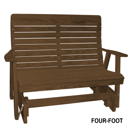Highback Pressure Treated Porch Glider - Walnut Stain 4 ft