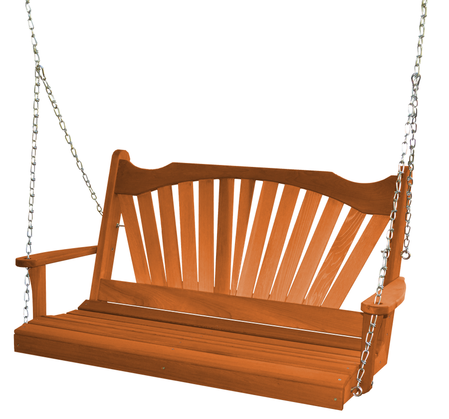 Black Fanback Porch Swing