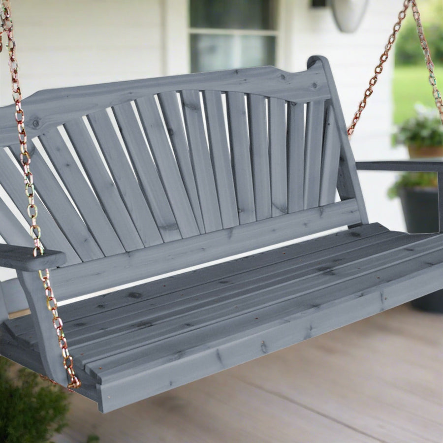 Black Fanback Porch Swing