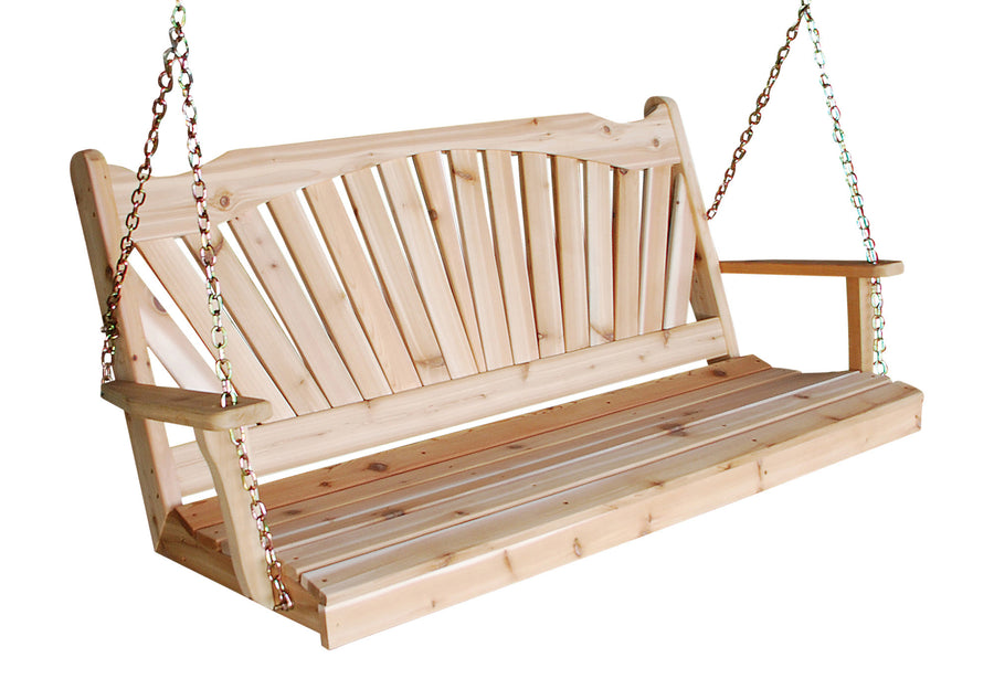 Black Fanback Porch Swing