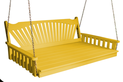 Fanback Pine Swing Bed - Easy Breezy Porch Swings