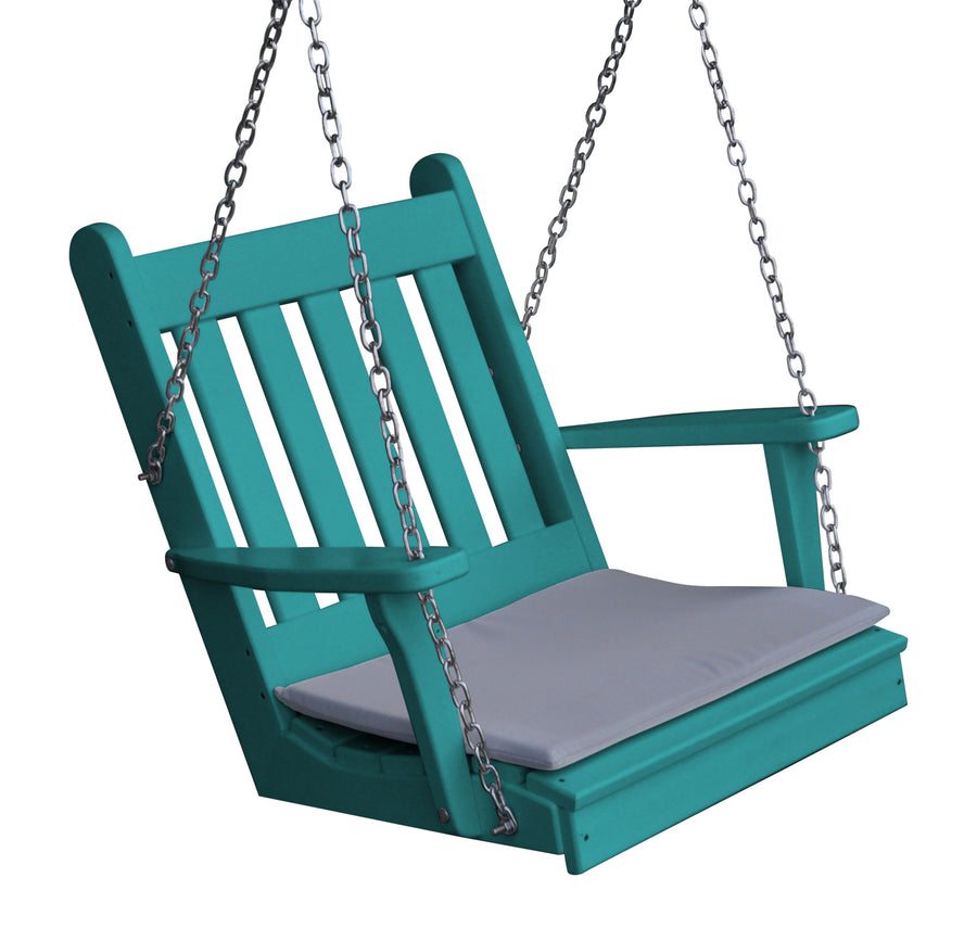Traditional English Poly Recycled Poly Plastic Chair Swing