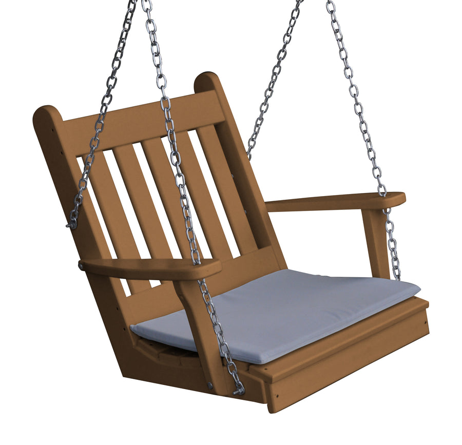Traditional English Poly Recycled Poly Plastic Chair Swing