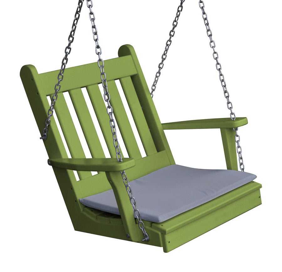 Traditional English Poly Recycled Poly Plastic Chair Swing