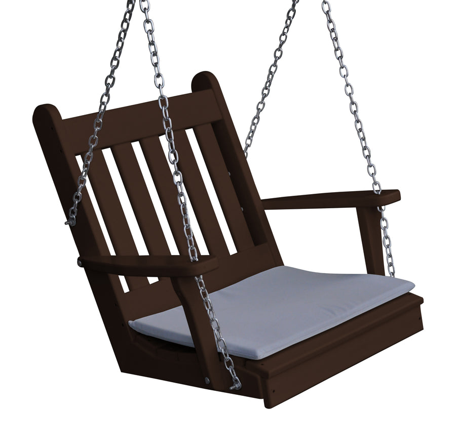 Traditional English Poly Recycled Poly Plastic Chair Swing