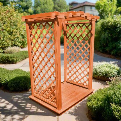 Jamesport Arbor + Deck - Redwood Stain